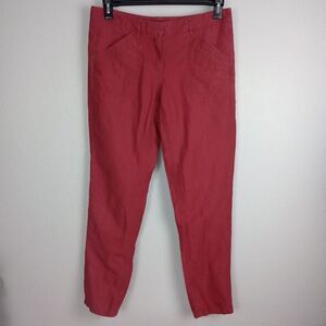 LOFT Women's Size 4 Pants Red Linen Blend Casual